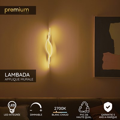 Lucide LAMBADA - Applique murale - LED Dim. - 1x20W 2700K - Champagne Couleur - Premium
